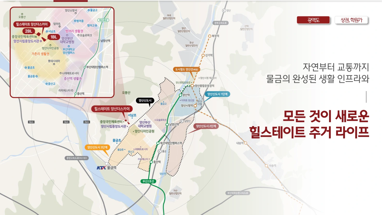 힐스테이트 양산더스카이 입지환경 지도